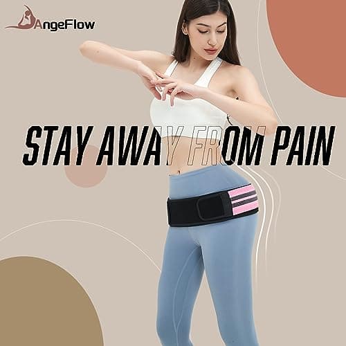 Sacroiliac Belt - SI Joint Belt for Alleviate Sciatica,Joint,Pelvis,Lower Back,Leg and Sacral Nerve Pain Caused by Si Joint Dysfunction -Adjustable Pelvis Hip Belt for Women and Men (Pink XL 47"-56") - Thumbnail 2
