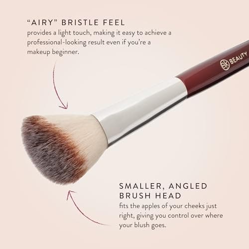 BK BEAUTY 112 SMALL ANGLED FACE BRUSH – Precise Angled Blush Brush for Soft, Natural Blend, Ideal for Blush on Smaller Faces & Highlighting - Thumbnail 4
