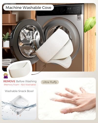 LULULOOK Ultra Fluffy Kindle Pillow Stand for Reading, Lap Tablet Pillow Stand with Snack Bowl & Flodable Arm Compatible with iPad, Phone and 4.7-14.6” Tablet for Book Reading in Bed - Thumbnail 5