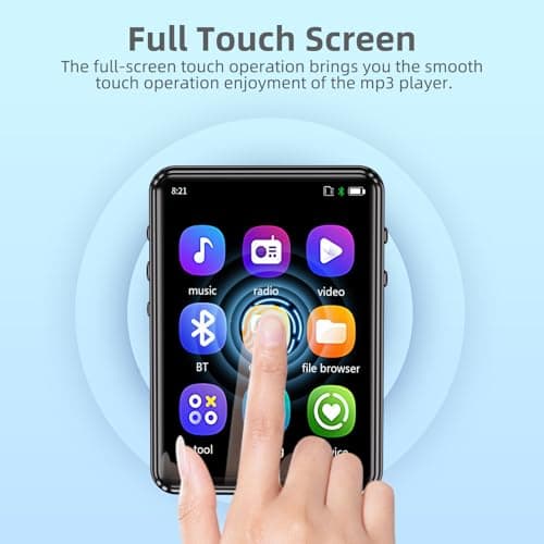 Tengsen MP3 Player with Bluetooth 5.3 – Portable Music Player with Speaker,FM Radio,E-Book,Shuffle/Repeat Play,Full Touch Screen MP3 Player for Meeting,Lectures, Fitness,SD Card Slot,64GB Black - Thumbnail 5
