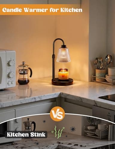 Innqoo Candle Warmer Lamp with Timer, Dimmable Candle Warmer for Jar Candles, Height Adjustable Wax Melts Warmer, Birthday Gifts for Women Mom, House Warming Gifts New Home Decor - Thumbnail 4