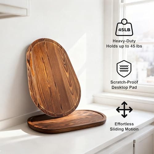 ENVTEK Mixer Slider Mat, Pine Wood Sliding Tray for KitchenAid 5 & 8 Qt Stand Mixers, Anti-Slip Moving Mat & Countertop Protector, Kitchen Accessories and Attachments for Artisan Series (5-8 QT) - Thumbnail 3