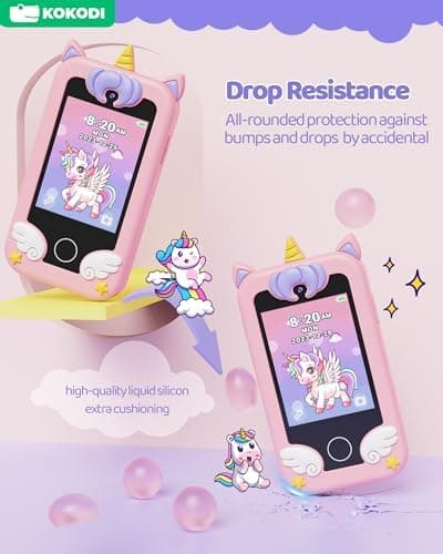 KOKODI Kids Smart Phone, Touchscreen HD Dual Camera Cell Phone for Kids, Christmas Birthday Gifts Dinosaur Child Play Phone for Girls 3-10, Travel Toy Preschool Learning Education Toy - Thumbnail 5