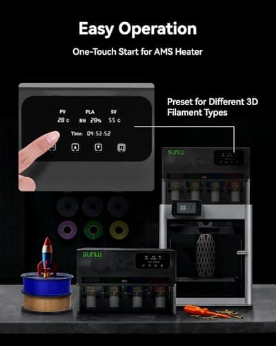 SUNLU AMS Heater, Compatible with Bambu lab AMS Gen 1 – Enables Simultaneous Printing & Drying, Easy Installation, Fast Heating to 70°C, 4-Spool Capacity Filament Dryer (Not Included AMS) - Thumbnail 5