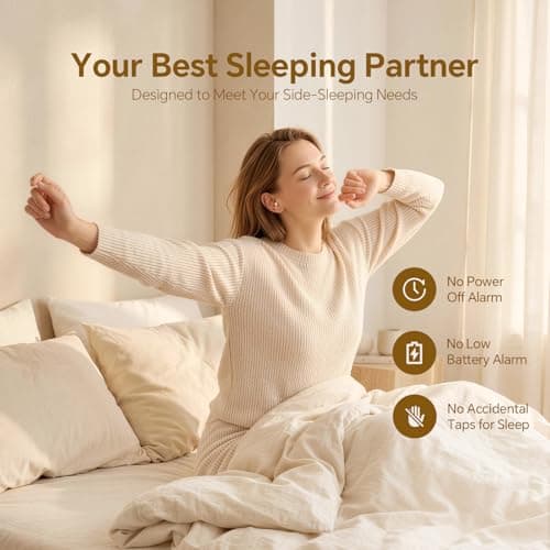 Xmenha Mini Invisible Sleep Ear Buds Earbuds Sleeping Headphones for Side Sleepers, Comfortable Smallest Sleeping Earbuds Small Ear Bud No Low Battery Reminder, Ultra-Low Volume, Anti-Touch Protection - Thumbnail 2