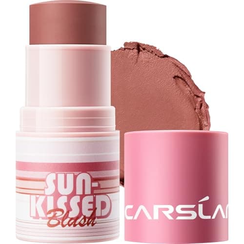 CARSLAN Sun Kissed Blush & Bronzer Stick for Cheeks Lips & Eyes, Long-Lasting Matte Cream Makeup Blush Stick, Blendable & Vegan, Natural Glow for All Skin Tones, Shade 02 Afternoon, 0.21 oz