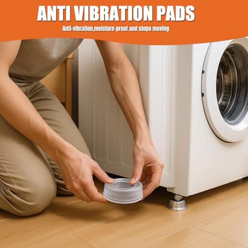 Anti Vibration Pads for Washing Machine, Clear Washer Anti Vibration Pads, Non Slip Washer and Dryer Feet Stabilizers, Shock Absorbing Washing Machine Vibration Pads, 4 Pack - Thumbnail 2