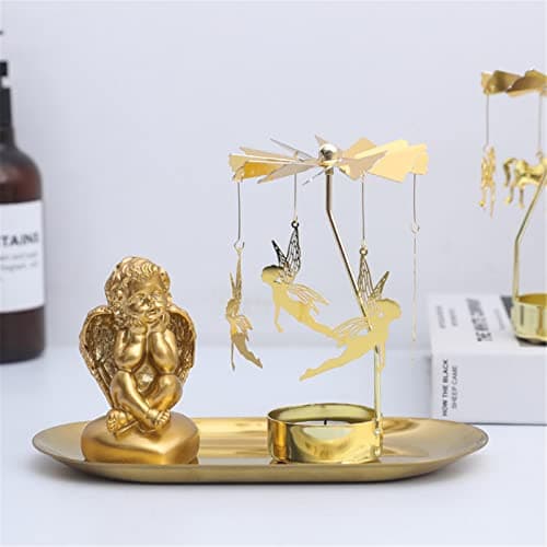 Spinning Candle Holder, Rotating Carousel Tealight Candle Holder, Unique Birthday Gift for Women, Mom, Sister, Friends, Christmas, Valentine's Day (Fairy) - Thumbnail 2