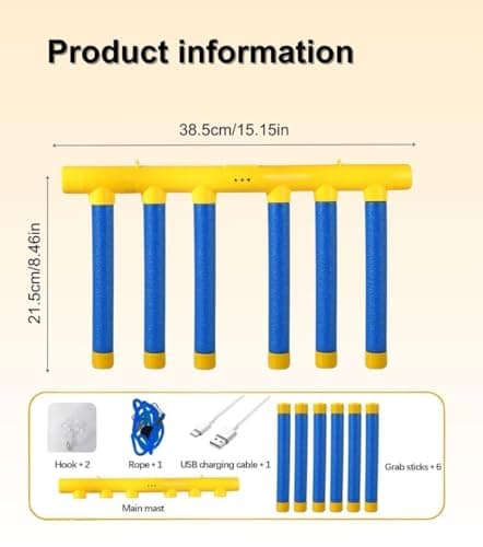 balinging Reaction Time Training Toy - Falling Sticks Challenge, Hand Eye Coordination Game for Kids and Adults (Yellow) 1 - Thumbnail 2