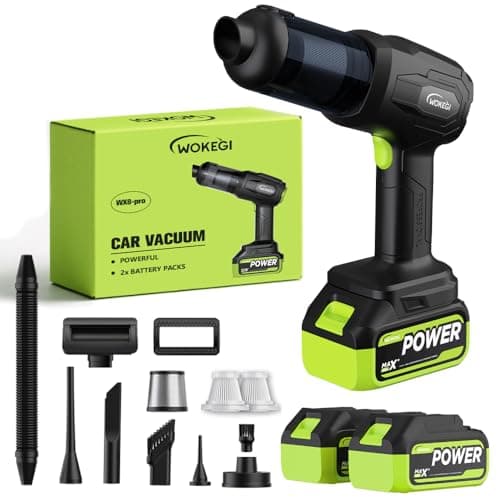 WOKEGI Handheld Car Vacuum Cordless, Portable Cars Vacuum Cleaner with 40000Pa High Power & Suction, Powerful 4-in-1 Hand Held Air Duster Fast Cleaning for Car,Home,Office,Pet Hair (Green) - Image 1