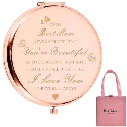 Atarvana Compact Mirror Gifts for Mom with Gift Box, Rose Gold Compact Mirror for Mother, Mother-in-Law, Step Mother| Birthday, Mothers Day, Christmas, from Daughter, Son - Image 1