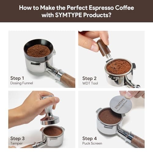 Espresso Accessories Kit 51mm Tamper: Espresso Tamper Set, Coffee Tamper Espresso Tools with WDT Tool, Puck Screen, Dosing Funnel | Espresso Kit Espresso Machine Accessories Fit 51mm Portafilters - Thumbnail 6