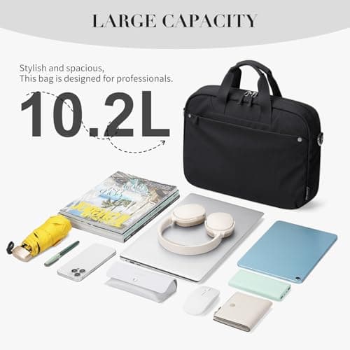 GOLF QUALITY Laptop Tote Bag for Women Casual Tote Bag for Business Teacher Carry On Crossbody Bag,16 In,Black - Thumbnail 5