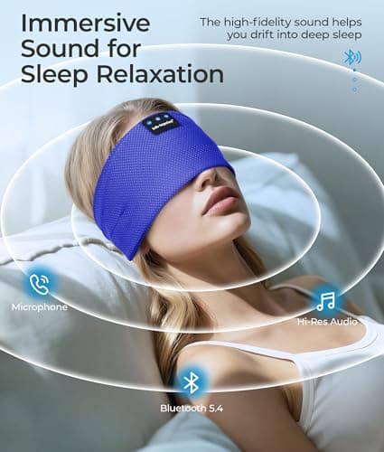 ink-topoint Sleep Headphones Bluetooth 5.4 Headphone, Sports Earphones with HD Stereo Speakers Breathable Sports Headphones for Running, Yoga, Travel, Sleeping, Ideal Gifts for Men Women - Thumbnail 4