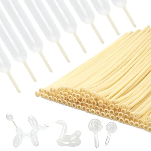 260 Long Balloons 200 Pack Thickening Twisting Animal Balloons for Animal Shape, Magic Clown Props, Birthday, Weddings & Christmas Party Decorations (Clear)