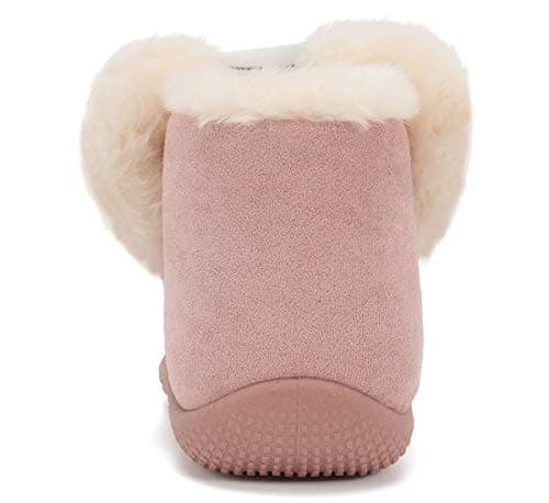 KEESKY Winter Boots for Toddler Girls Size 9 M Pink Suede Fur Lined Winter Warm Kids Shoes - Thumbnail 6