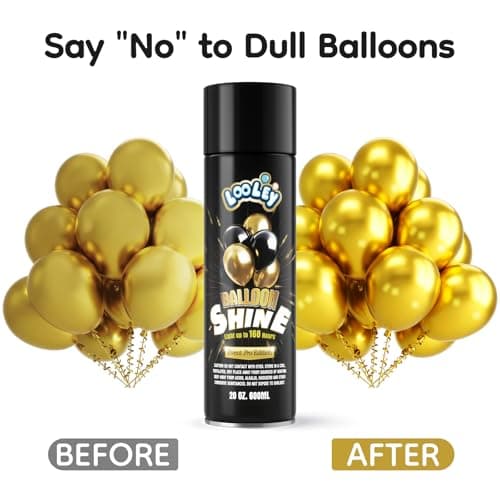 LOOLEY Balloon Shine Spray 20 fl.oz, 7+ Days Ultra Lasting Mirror Gloss Finish for Latex Balloons, High Efficiency Nozzles Design, Instant Shine Balloon Spray for Large Events Planner | Black Version - Thumbnail 2