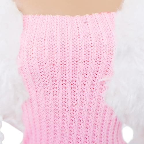 BJMOWIN 1 Set Doll Clothes and Accessories Including White Coat Hat Pink Sweater Dress Bag and Shoes for 11.5 inch Dolls, Ideal Christmas Day Gift (No Doll) - Thumbnail 4