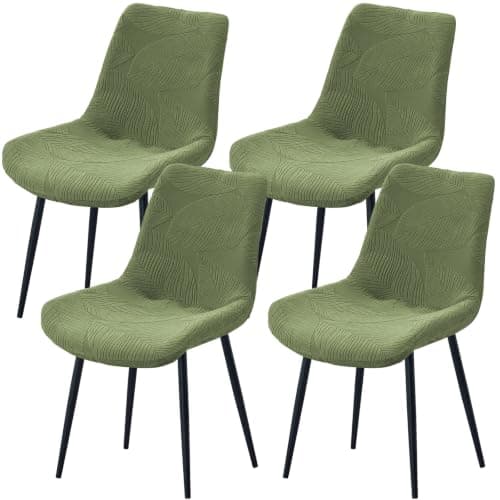 FUANGUI Dining Chair Covers Set of 4 Jacquard with Velcro Lock - Image 1