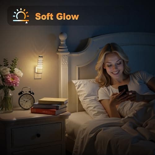 JandCase Night Lights Plug into Wall,3D Printed Leaning Tower of Pisa Night Light,3000K Plug in Nightlight with Dusk to Dawn Sensor,0-100LM Adjustable Brightness for Rooms Bathroom Hallway - Thumbnail 6