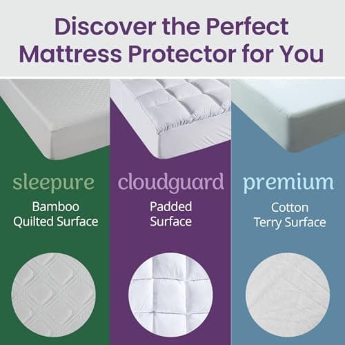 SafeRest Sleepure Waterproof Mattress Protector King Size - Viscose Derived from Bamboo - Fitted with Stretchable Pockets - Machine Washable Cotton King Mattress Cover for Bed - Thumbnail 4