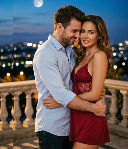 XJG Sexy Night Gowns for Women Babydoll Lingerie Dress Lace Trim Sleep Dress Chemise Nightgowns Side Split Nighty Dark Red - Thumbnail 6