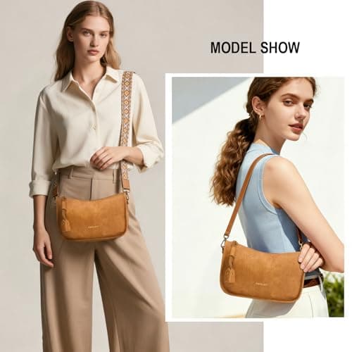 Pemilen Shoulder Bag Handbag for Women, Small, Tan - Thumbnail 2