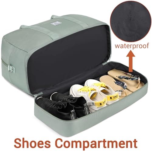 IBFUN Weekender Bags for Women, 3PCS 21" Large Travel Duffle Carry On with Crossbody Bag & Toiletry Bag, Water-Resistant Shoe Compartment, Trolley Sleeve, for Business Weekend Overnight Trips - Thumbnail 2