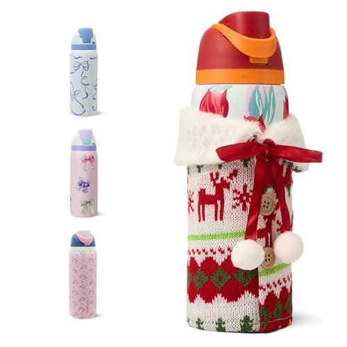 DLOCCOLD Insulated Stainless Steel Water Bottle with Straw for Sports, Travel, and School, 32oz Leak-Proof Sports Water Bottle with Bottle Cover, Sweater for Christmas Decorations - Image 1
