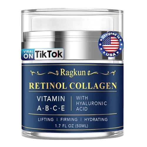 Ragkun Retinol Cream for Face, Collagen Neck Creams for Tightening and Firming, Anti Aging Day & Night Facial Moisturizer for Women & Men, Instant Face Lift Wrinkle Cream 1.7 fl. oz. - Image 1