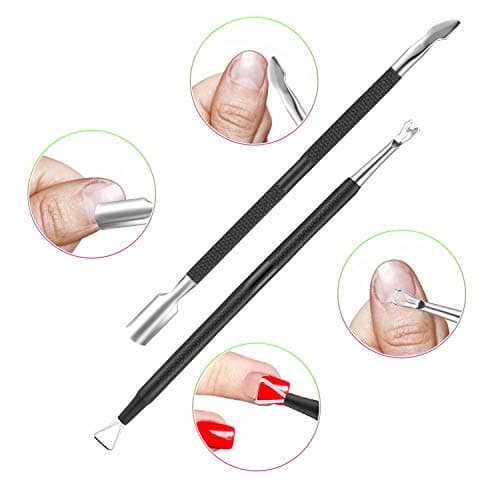Cuticle Trimmer Cuticle Remover with Cuticle Pusher, XUNXMAS Professional Stainless Steel Durable Pedicure Manicure Tools Cutter Nipper Scissor Clipper for Fingernails and Toenails Dead Skin Black - Thumbnail 5