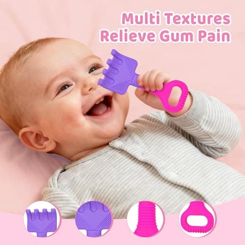 Gardening Tools Baby Teething Toys, Baby Essentials, Shovel & Rake Teething Toys for 3-6 6-12 Months, Food Grade Silicone Teether Infant Toy,First Gifts Christmas Stocking Stuffers for Babies BPA Free - Thumbnail 3