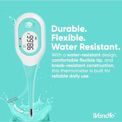 Wondfo Basal Body Thermometer for Ovulation – BBT Thermometer with Face Indicator, 60s Fast Reading, 30 Memory Recall, High Precision Fertility Thermometer, Waterproof - Thumbnail 6