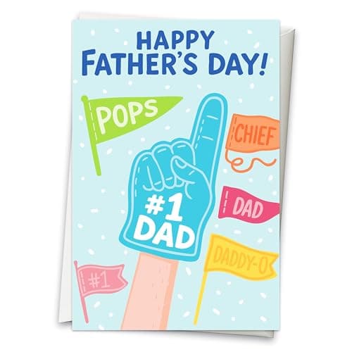 Hadley Designs Happy Father's Day Card from Son or Daughter - Fathers Day Cards from Kids, Fathers Day Card for Son Husband Brother Uncle Son-in-law or Father-in Law - Image 1