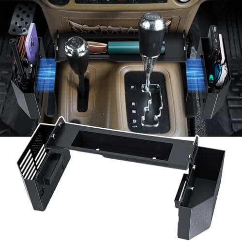 DIAMOOKY Upgraded Metal Magnetic Center Console Organizer for Jeep Wrangler JK JKU 2018 2017 2016 2015 2014 2013 2012 2011 Accessories, Gear Shift Side Storage Box Tray, Integrated (Not for JL/JLU)