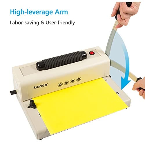 TIANSE Binding Machine - Electric Coil Inserter for Professional Binding, 12-Sheet Punch, for Letter/A4/A5 & Plastic/Metal Coils, with 100 Coil Spines & Pliers for Home, Office, School, DIY - Thumbnail 4