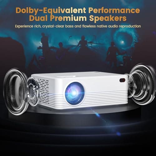 Projector with WiFi and Bluetooth, Native Full HD 1080P Bluetooth Mini Projector,8K Support,Video Projector for Home Theater, Compatible with Smartphone, HDMI, USB, AV, Fire Stick, PS5 - Thumbnail 4