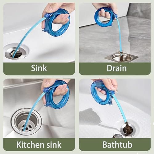 35" Flexible Drain Snake Grabber Tool, Upgraded Hair Clog Remover for Sink, Shower & Bathtub, Easy Reach Plumbing Weasel - Thumbnail 5