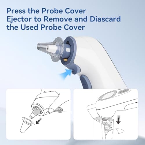 Berrcom Ear Thermometer with Heated Tip & Age Precision, Fever Alarm with Mute & Night Light, Includes 21 Probe Covers & Storage Box, Accurate Digital Ear Thermometer for Adults, Kids and Babies - Thumbnail 6