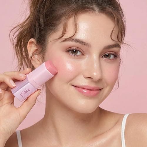 Blush Stick, Cream Blush for Cheeks & Lips, Easy to Blend, Heart-Shaped Soft Shimmer Finish, Natural Dewy Glow, Buildable Color, Long-Lasting, Travel-Friendly, CANDY, 0.25 oz - Thumbnail 6