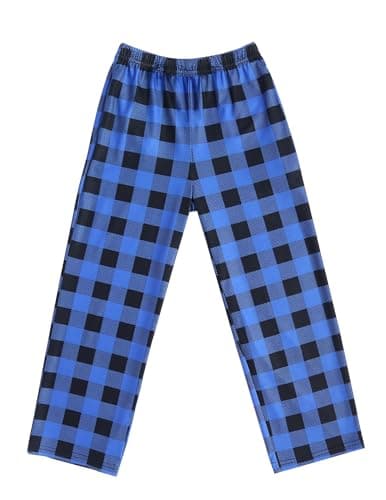 Ekouaer Boys Pajama Pants - Long Soft Elastic Waist Sleep Bottoms - Plaid Lounge Pants With 2 Pockets - Thumbnail 3
