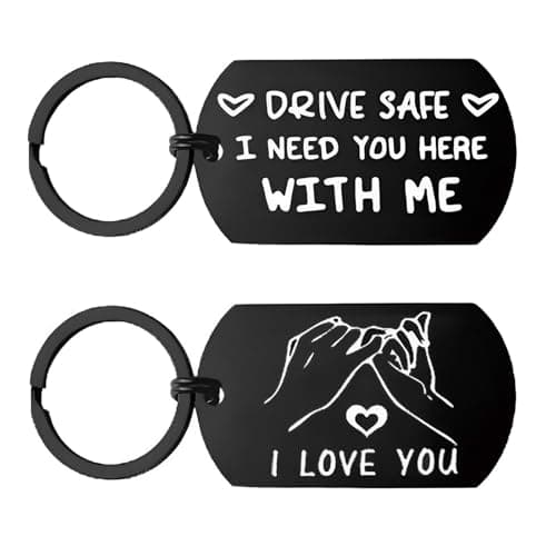 EUIQUE Keychain for Boyfriend Valentine’s Day Birthday Gifts Drive Safe I Love You Key Chain for Men Him Husband from Wife Girlfriend - Image 1