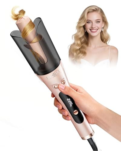 Automatic Rotating Curling Iron 1-inch - LANDOT 2-Way Anti-Tangle Self Curling Wand, Effortless Curls for Special Occasions, Dates & Vacations, Fast Heat-Up Ceramic Barrel for Gorgeous Styles - Image 1