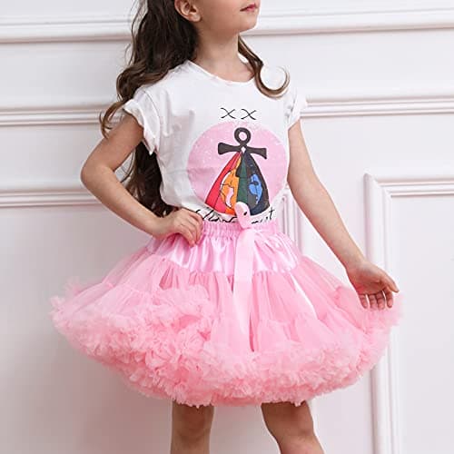 XinChangShangMao Girl's Petticoat, Baby Girls Soft Tutu Skirt Fluffy Pettiskirt Princess Ballet Dance Skirts Pink - Thumbnail 4