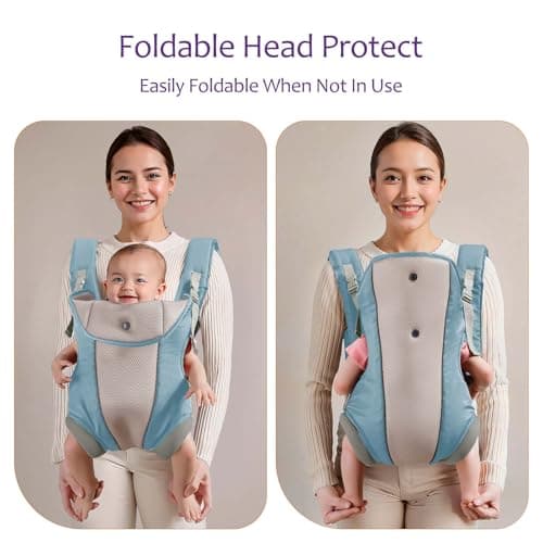 JOYNCLEON Ergonomic Baby Carrier with Adjustable Strap,4-in-1 Newborn to Toddler Carrier,Breathable Mesh Baby Carrier for Summer,Compact for Travel & Outdoor Adventures,Ideal for Infants 0-3 Years - Thumbnail 4