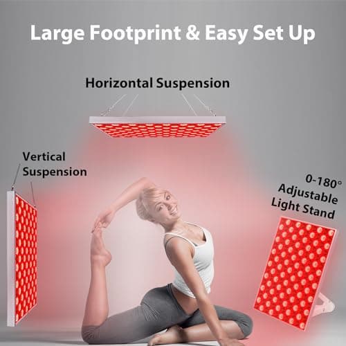 Red Light Therapy Lamp, Red Light Therapy for Body, Infrared Light Therapy Panel for Face with Stand, 660nm Red and 850nm Near Infrared LED Red Light Therapy Device at Home for Face and Body (2 Pack) - Thumbnail 5