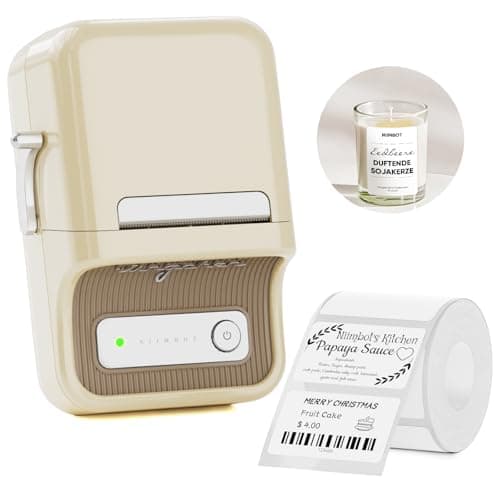 NIIMBOT B21 Label Maker, Thermal Label Printer, Portable Inkless Label Makers for Home/Office/Business, with 1 Pack 50x30mm White Label, Compatible with iOS & Android, (White) - Image 1