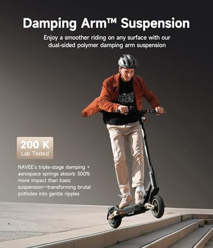 NAVEE ST3 Pro Electric Scooter, e-Scooter-for-Adults, Fast 25 20 mph Off Road, 1000w 800w 500w Motor with Suspension, Long Range 45 40 30 Miles, 10 inch Tires, Adult Kick Scooters for Commuter Teens - Thumbnail 3