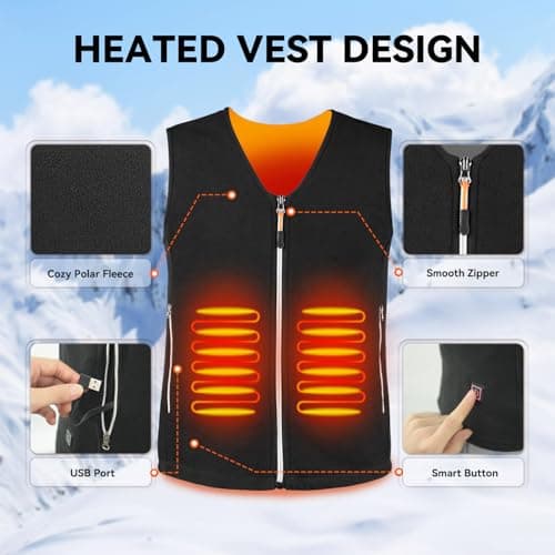 Warm Storm Heated Vest for Men and Women (Battery Pack Included), Fleece Heated Jackets for Men and Women（M - Thumbnail 4