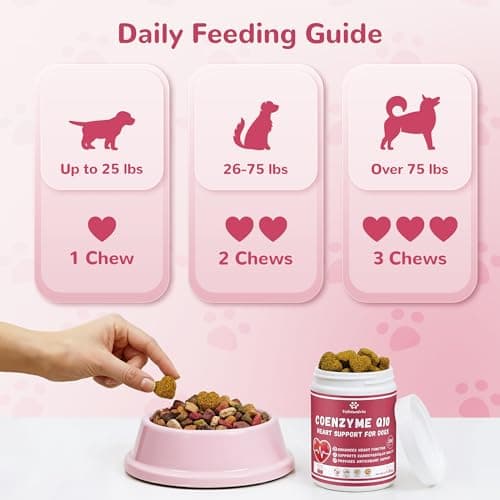 Vetriuntrix Heart Support Supplement for Dogs, Taurine for Senior & Puppy Dogs, Dog Multivitamin with CoQ10 & L-Carnitine for Heart, Cardiovascular & Antioxidant Support - 200ct - Thumbnail 5